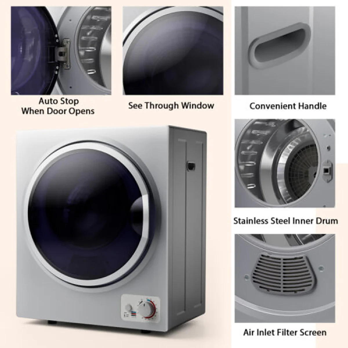 1.5 Cu. Ft. Compact Electric Clothes Dryer - Image 9