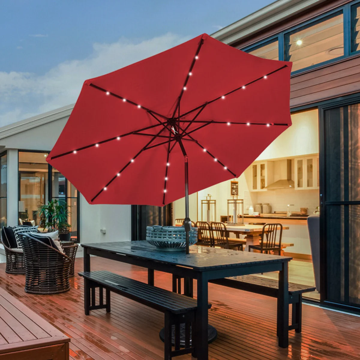 10' Cantilever Patio Umbrella with Solar Powered Lights - Image 11