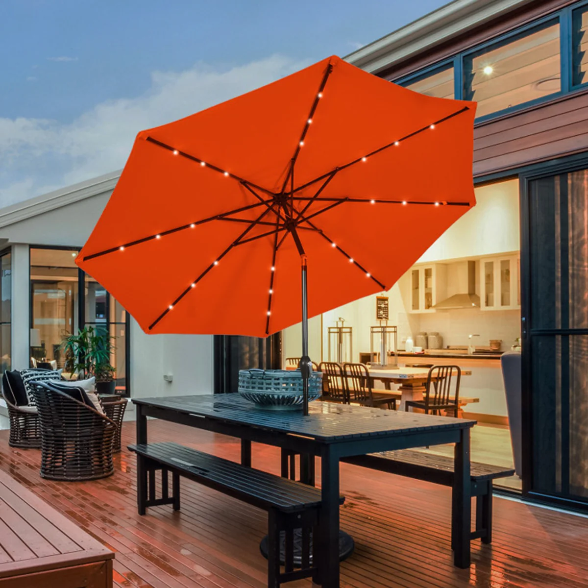 10' Cantilever Patio Umbrella with Solar Powered Lights - Image 19