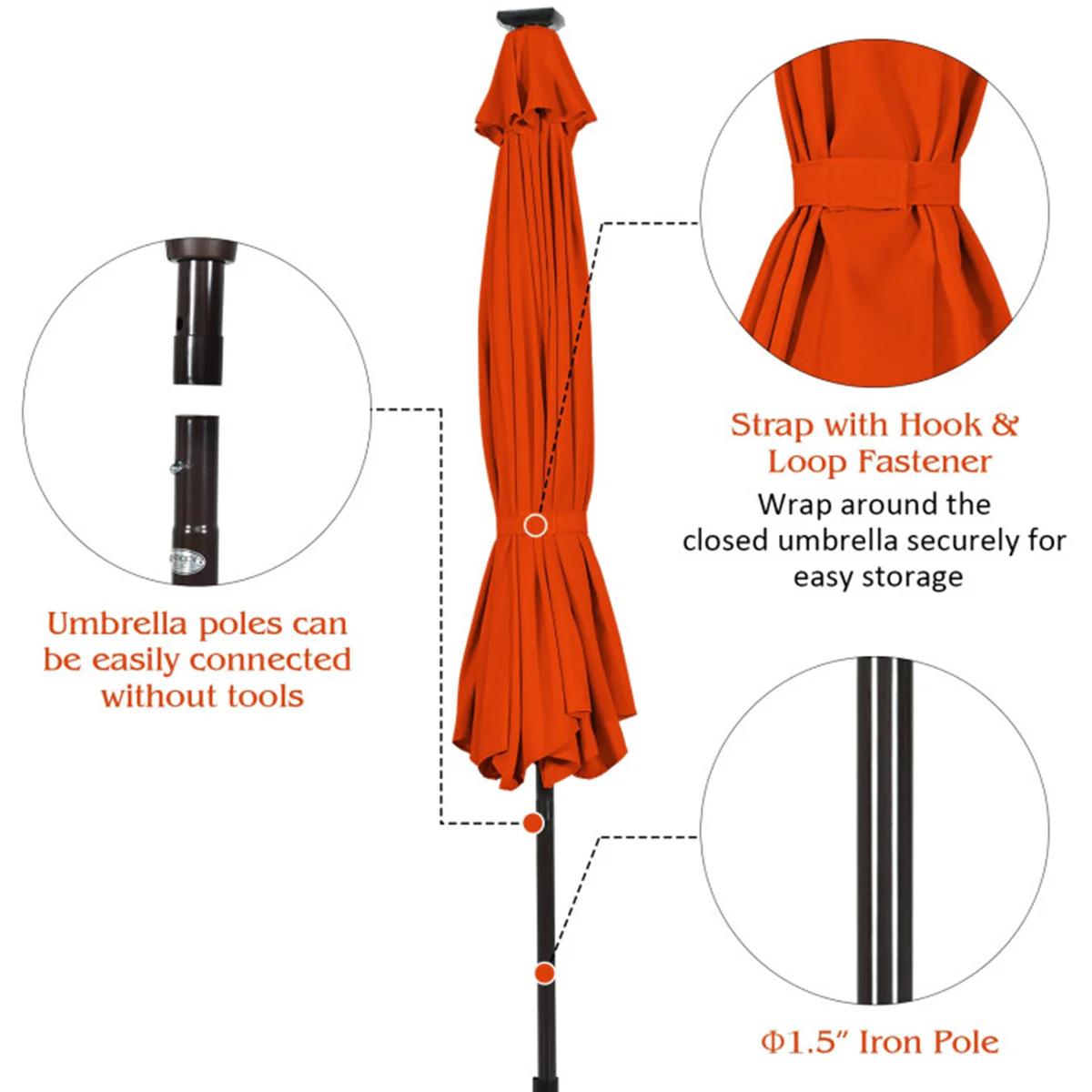 10' Cantilever Patio Umbrella with Solar Powered Lights - Image 20