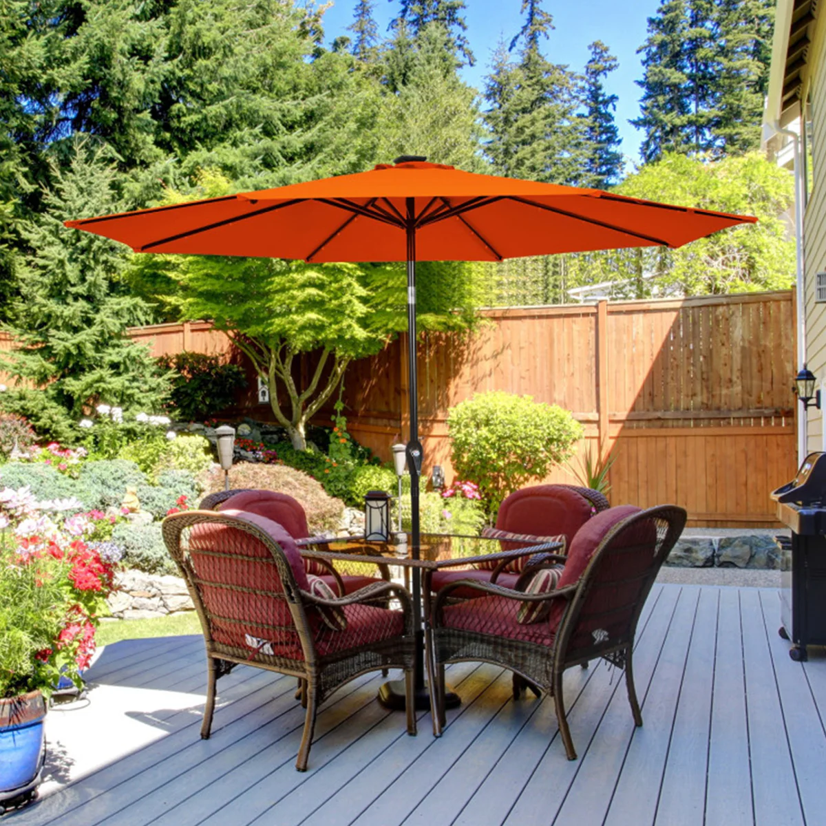 10' Cantilever Patio Umbrella with Solar Powered Lights - Image 26