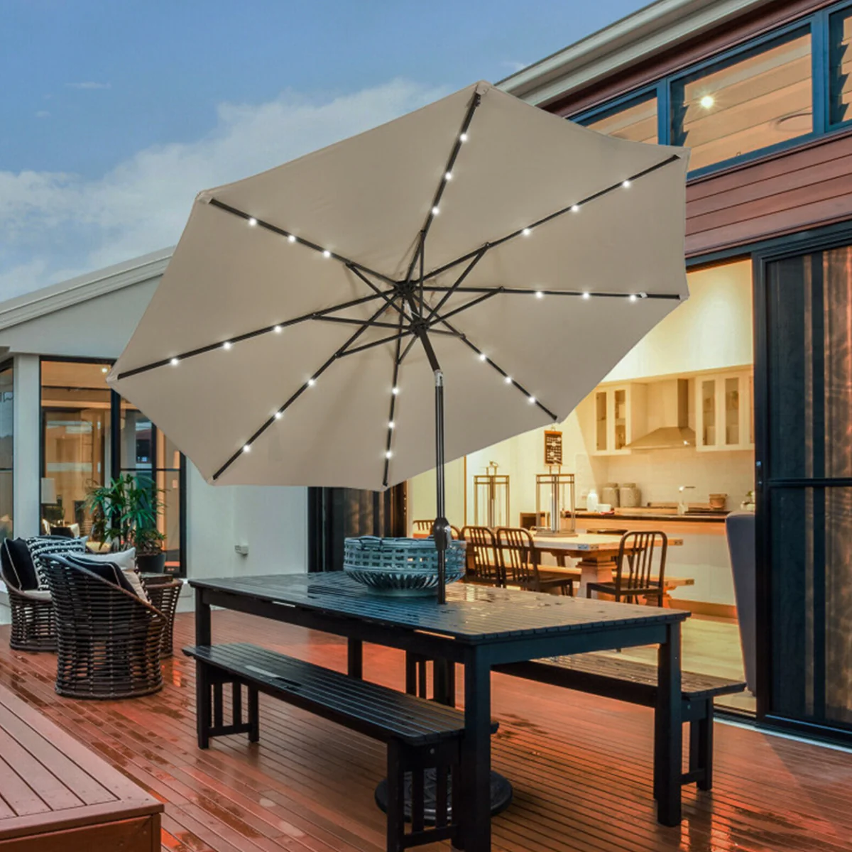 10' Cantilever Patio Umbrella with Solar Powered Lights - Image 27