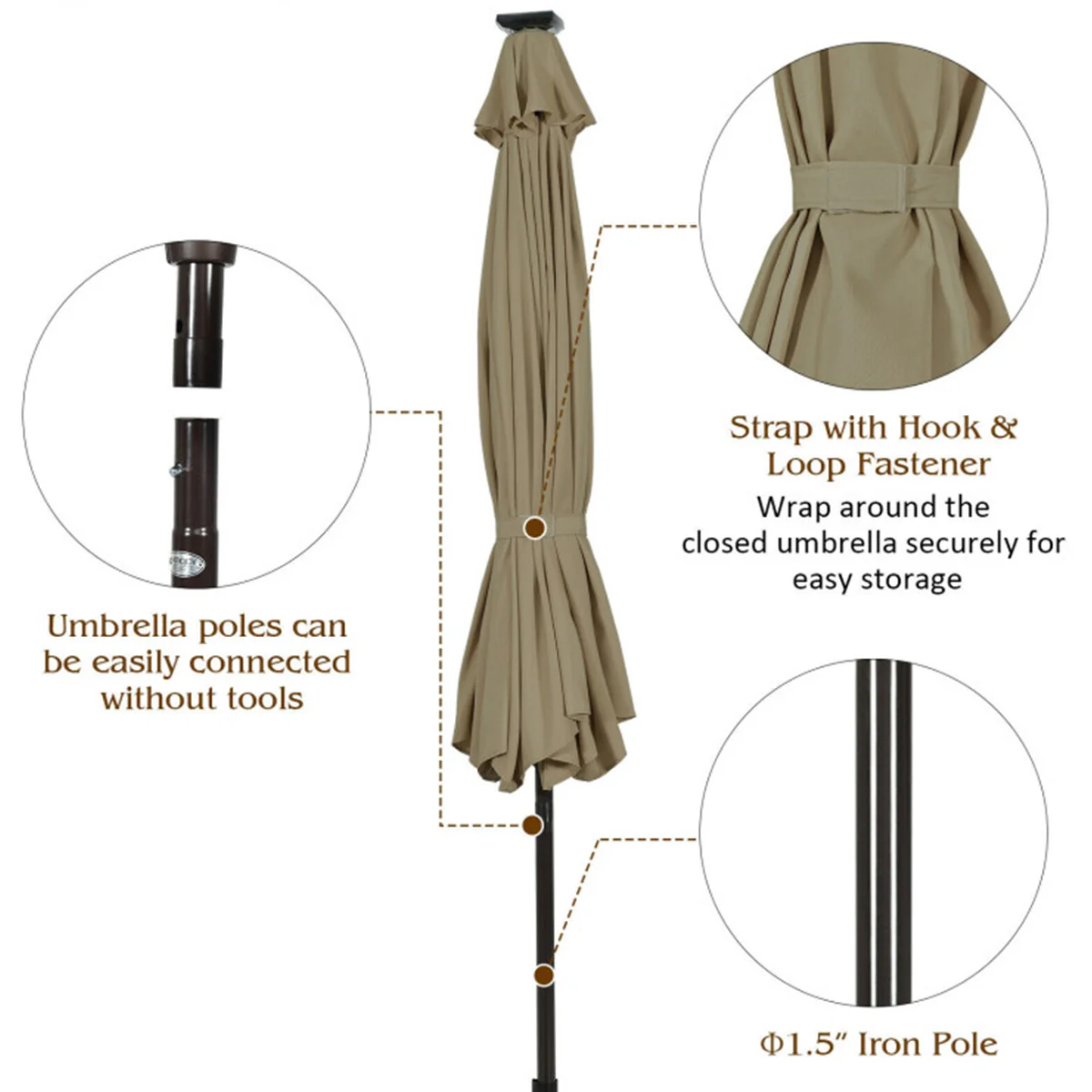 10' Cantilever Patio Umbrella with Solar Powered Lights - Image 29