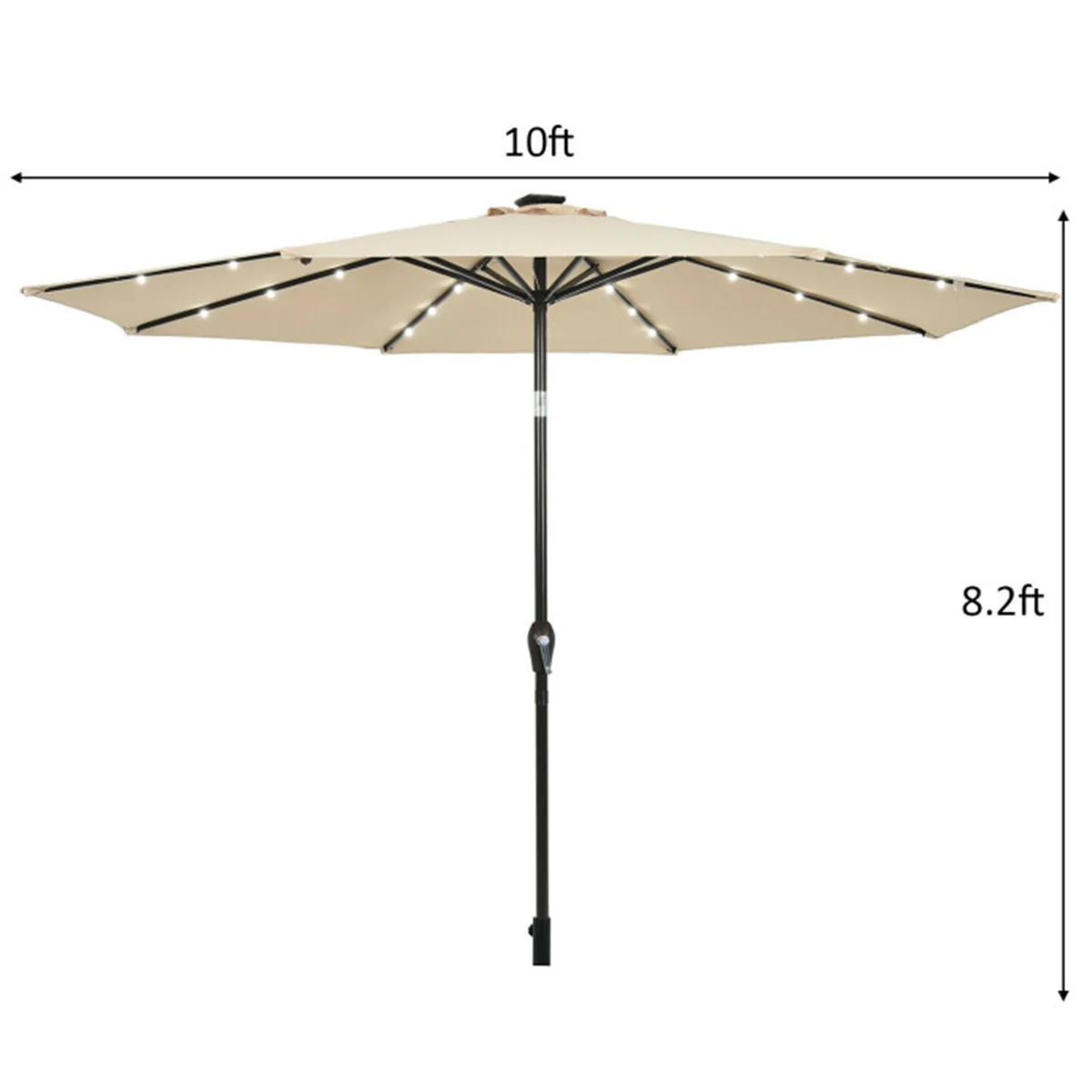 10' Cantilever Patio Umbrella with Solar Powered Lights - Image 8