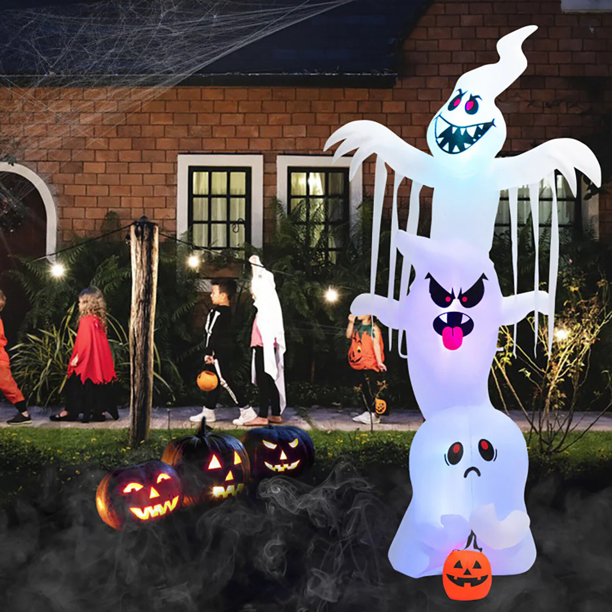 10' Inflatable Halloween Overlapping Ghosts - Image 11