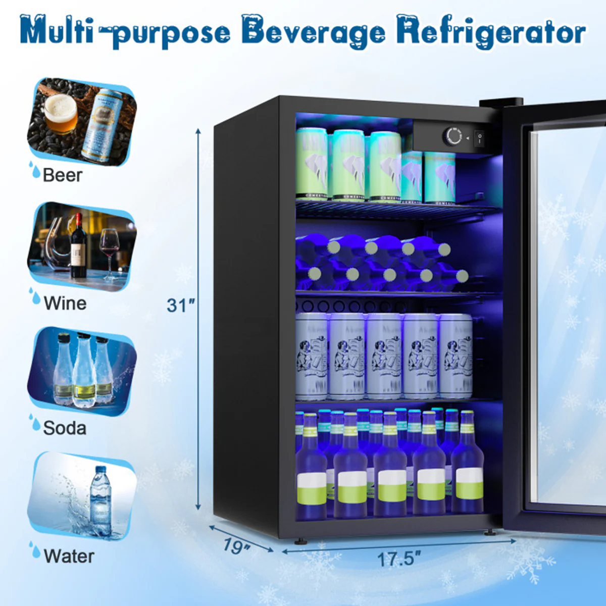 120 Can Beverage Refrigerator with Glass Door - Image 8