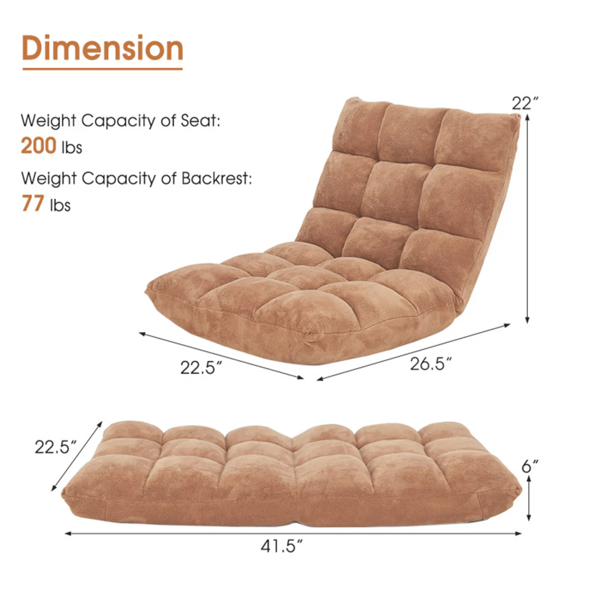 14-Position Adjustable Cushioned Floor Chair - Image 7