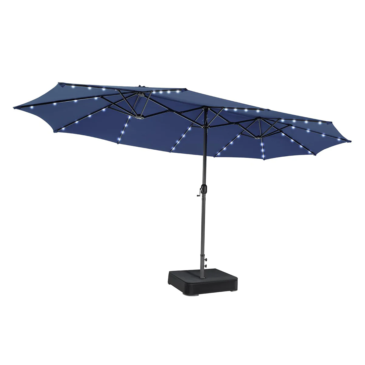 15' Double-Sided Patio Umbrella with Solar Powered LED Lights - Image 40