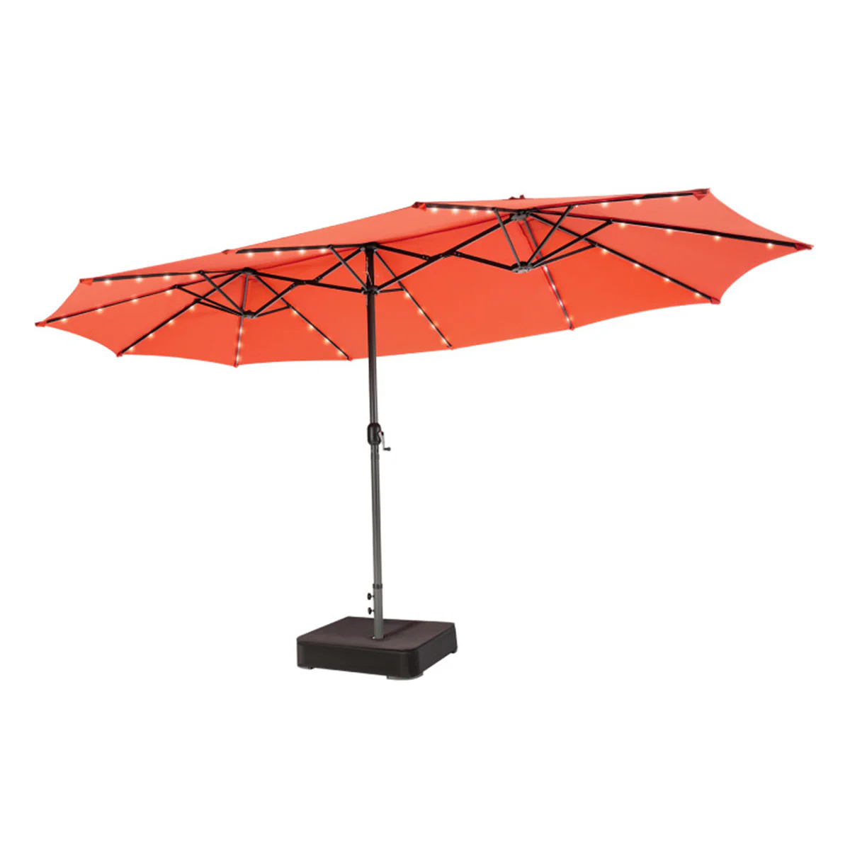 15' Double-Sided Patio Umbrella with Solar Powered LED Lights - Image 52