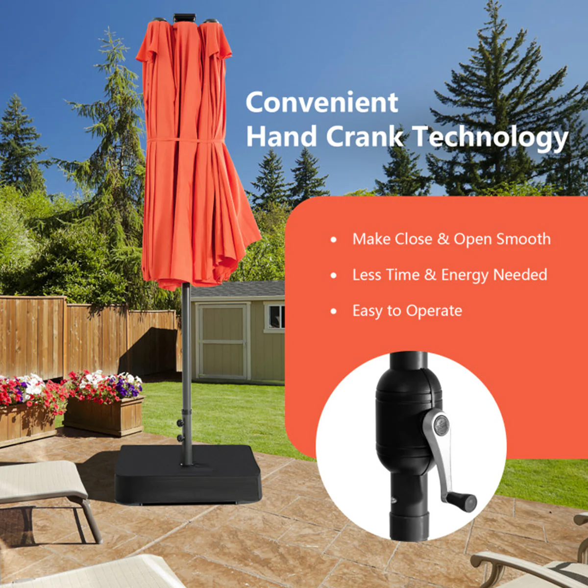 15' Double-Sided Patio Umbrella with Solar Powered LED Lights - Image 53