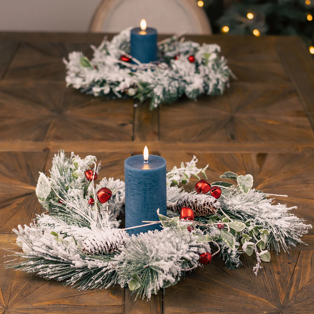 18'' Flocked Pine Candle Ring - Image 3