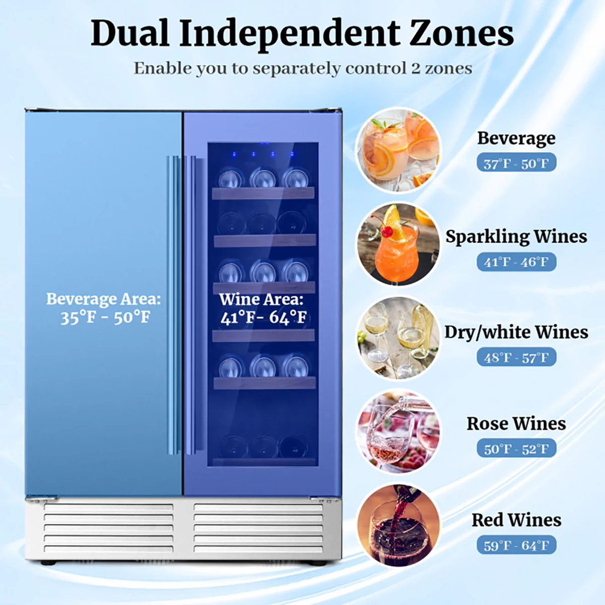 2-in-1 Dual Zone Beverage and Wine Cooler - Image 3