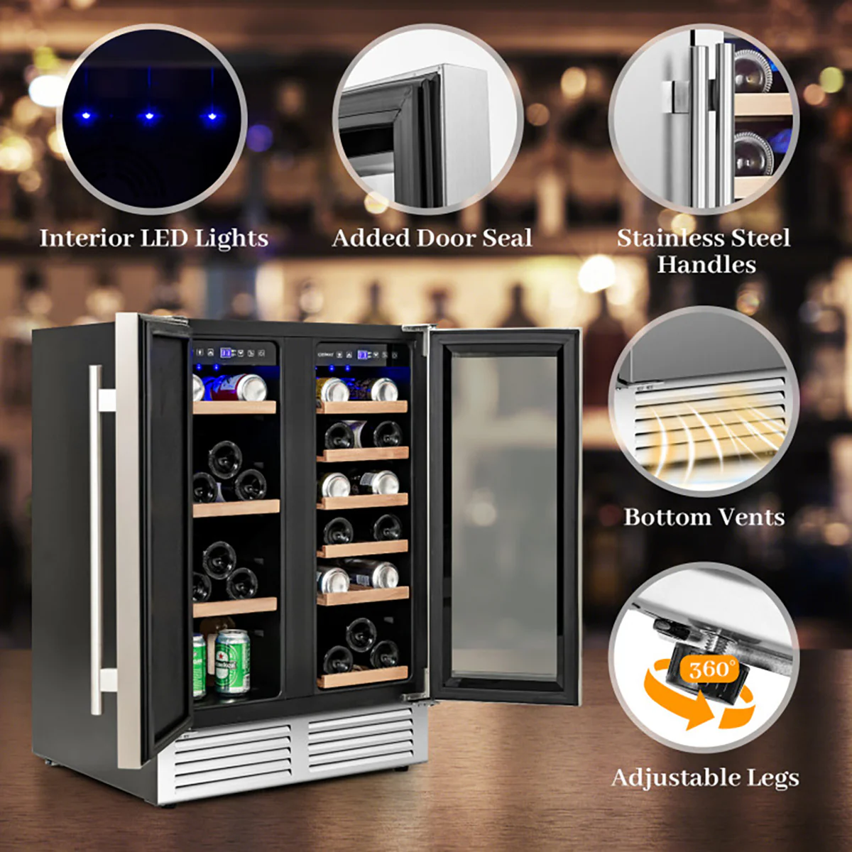 2-in-1 Dual Zone Beverage and Wine Cooler - Image 7