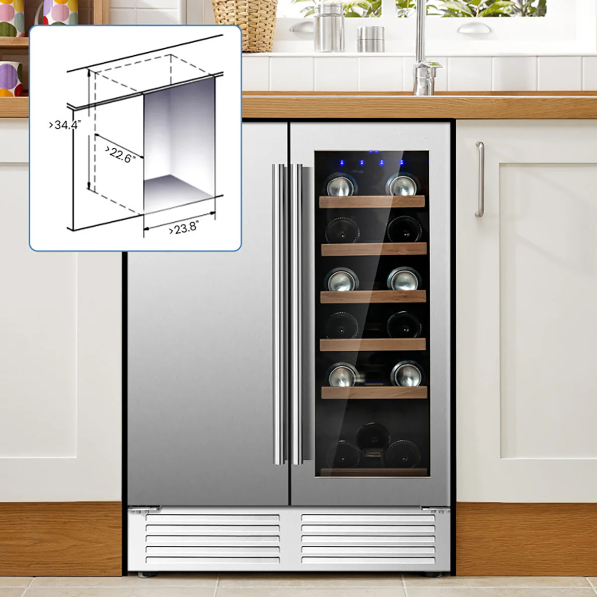 2-in-1 Dual Zone Beverage and Wine Cooler - Image 9