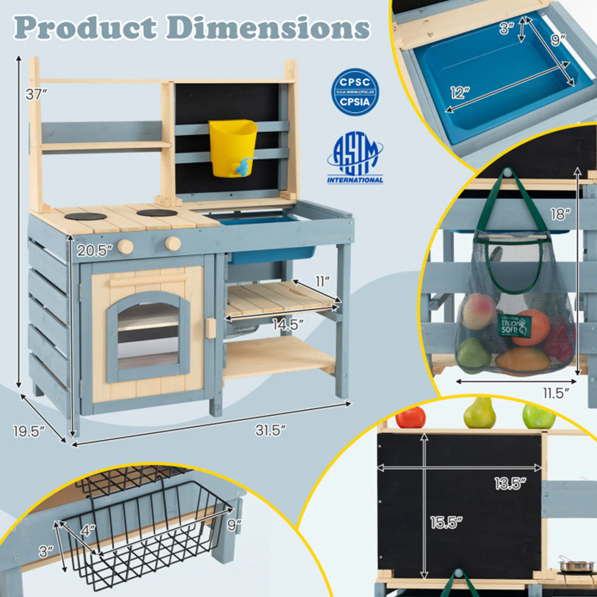 2-in-1 Outdoor Mud Kitchen - Image 9
