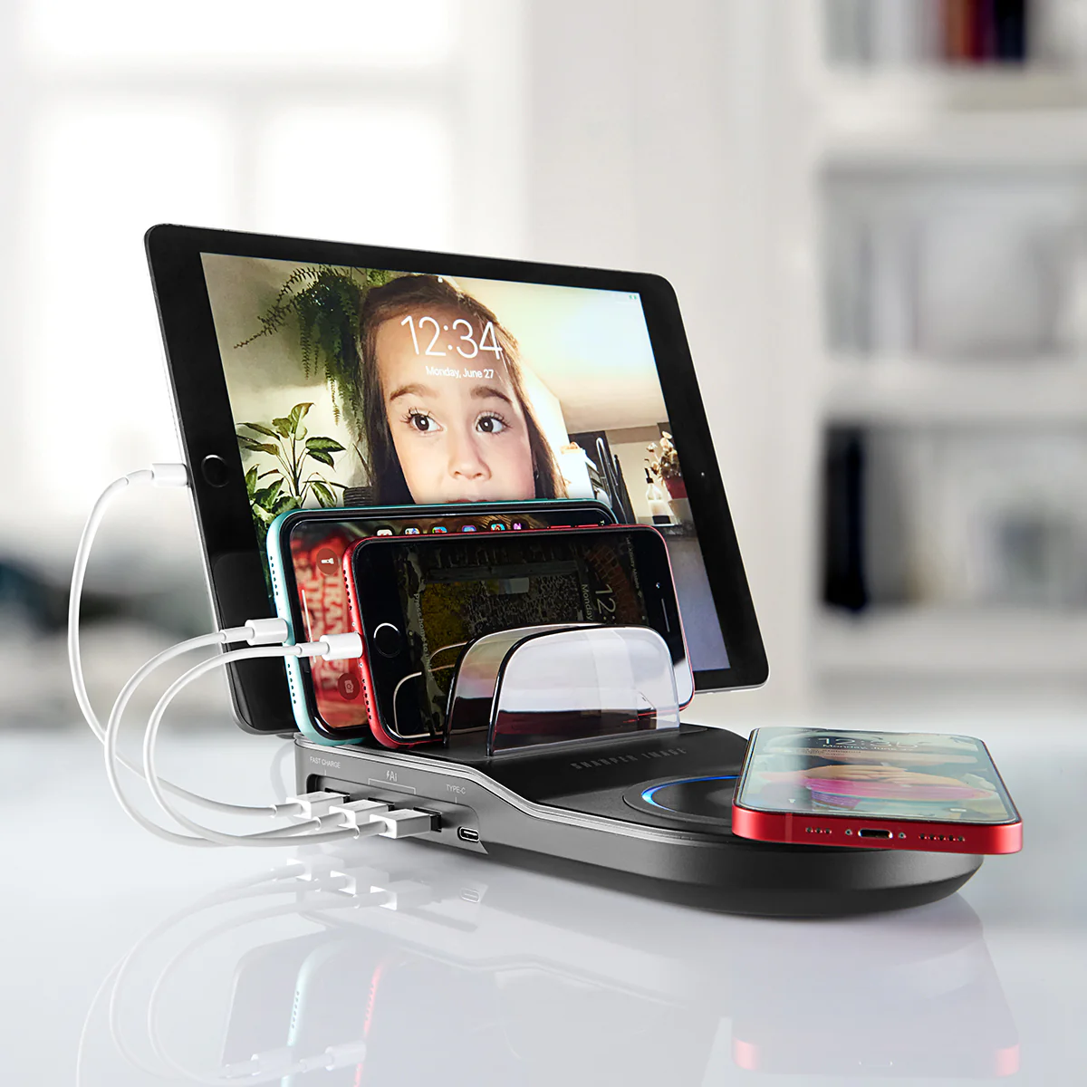 2-in-1 USB Charging Station by Sharper Image