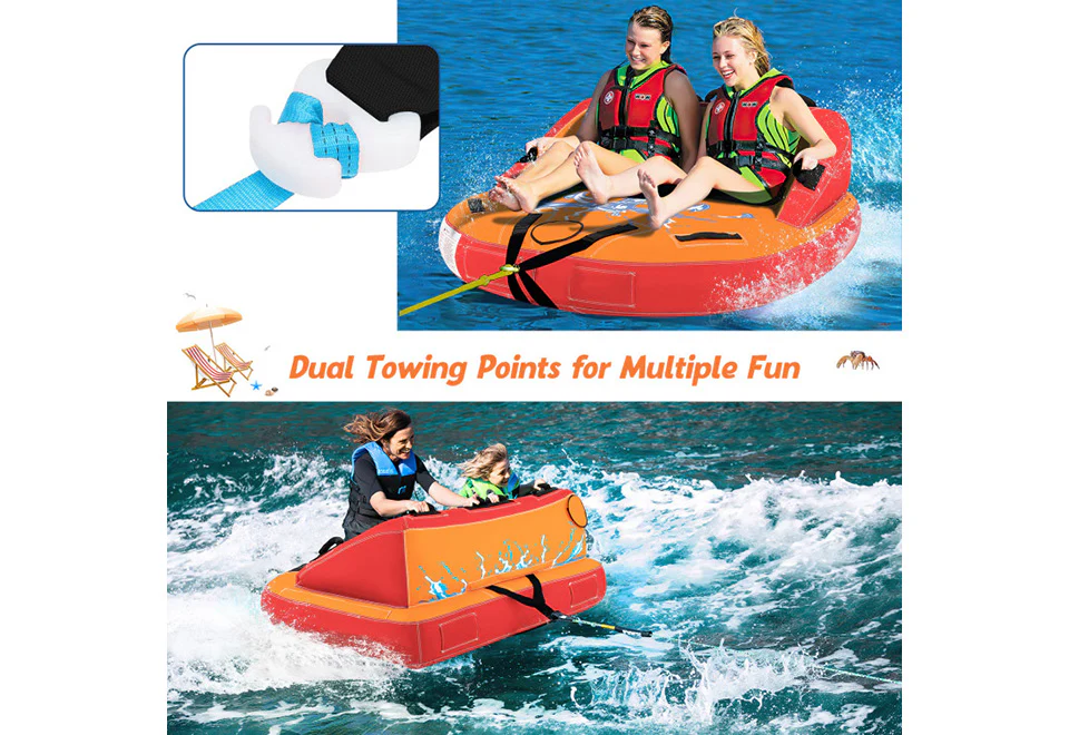 2 Person Water Sport Inflatable Towable Tubes for Boating - Image 6