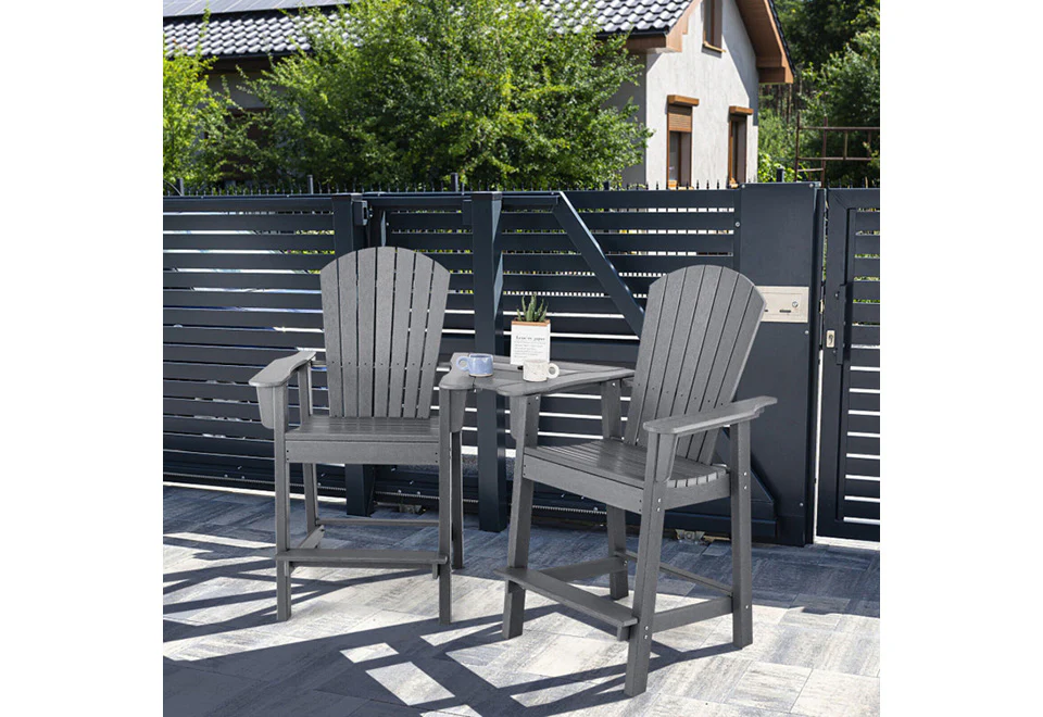 2-Piece Tall Adirondack Chairs with Middle Connecting Tray