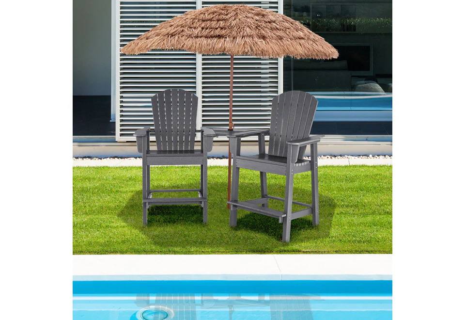 2-Piece Tall Adirondack Chairs with Middle Connecting Tray - Image 4
