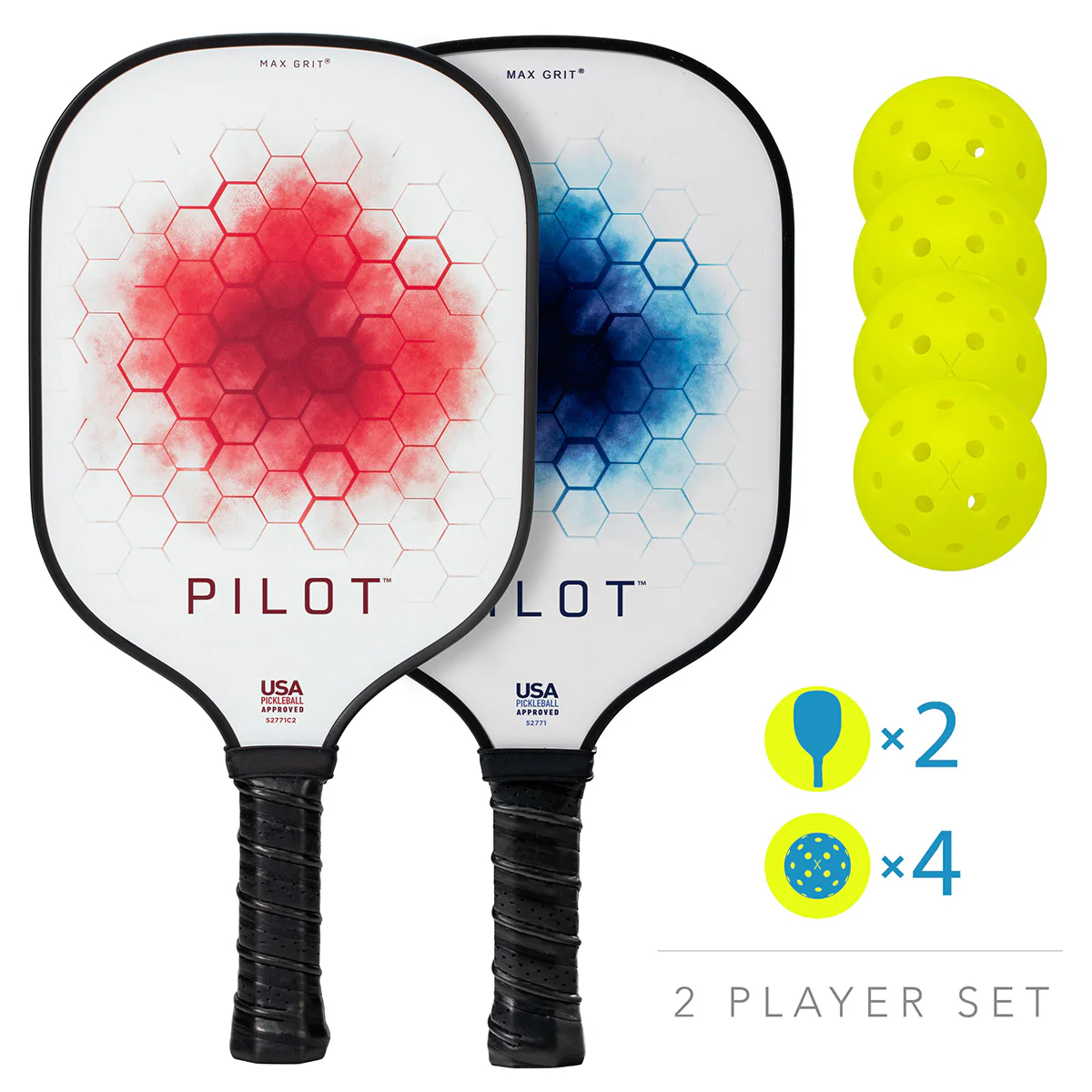 2 Player Paddle and Pickle Ball Set - Image 2