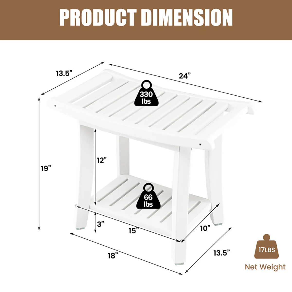 2-Tier Bathroom Shower Bench - Image 7