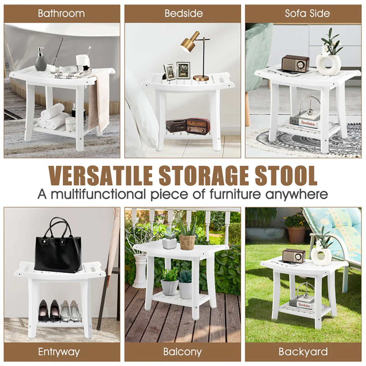 2-Tier Bathroom Shower Bench - Image 8