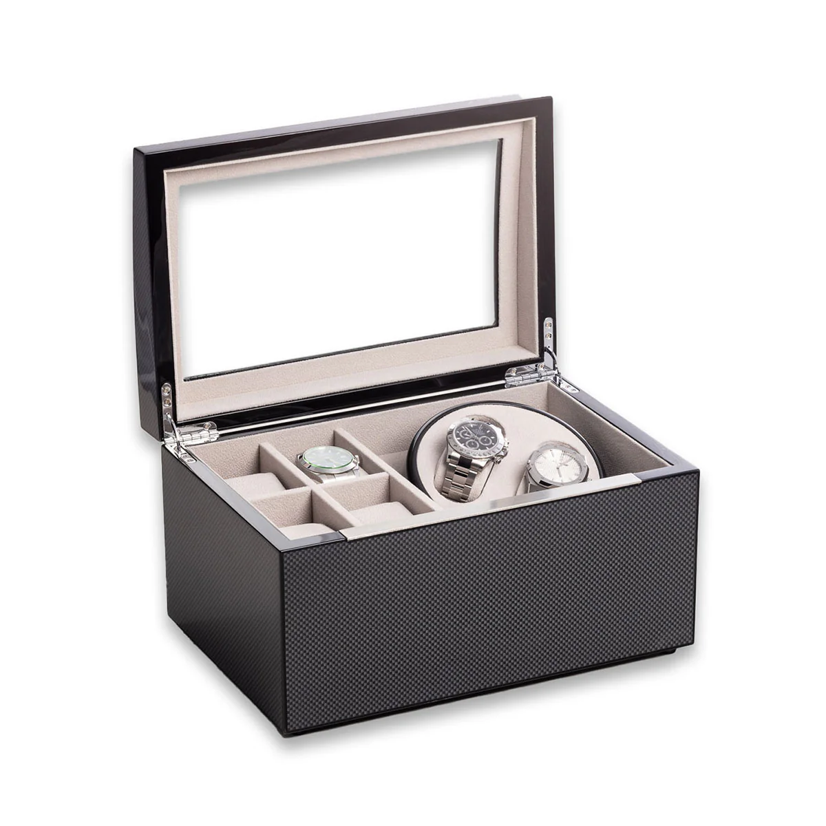 2 Watch Winder with Storage for 4 Watches