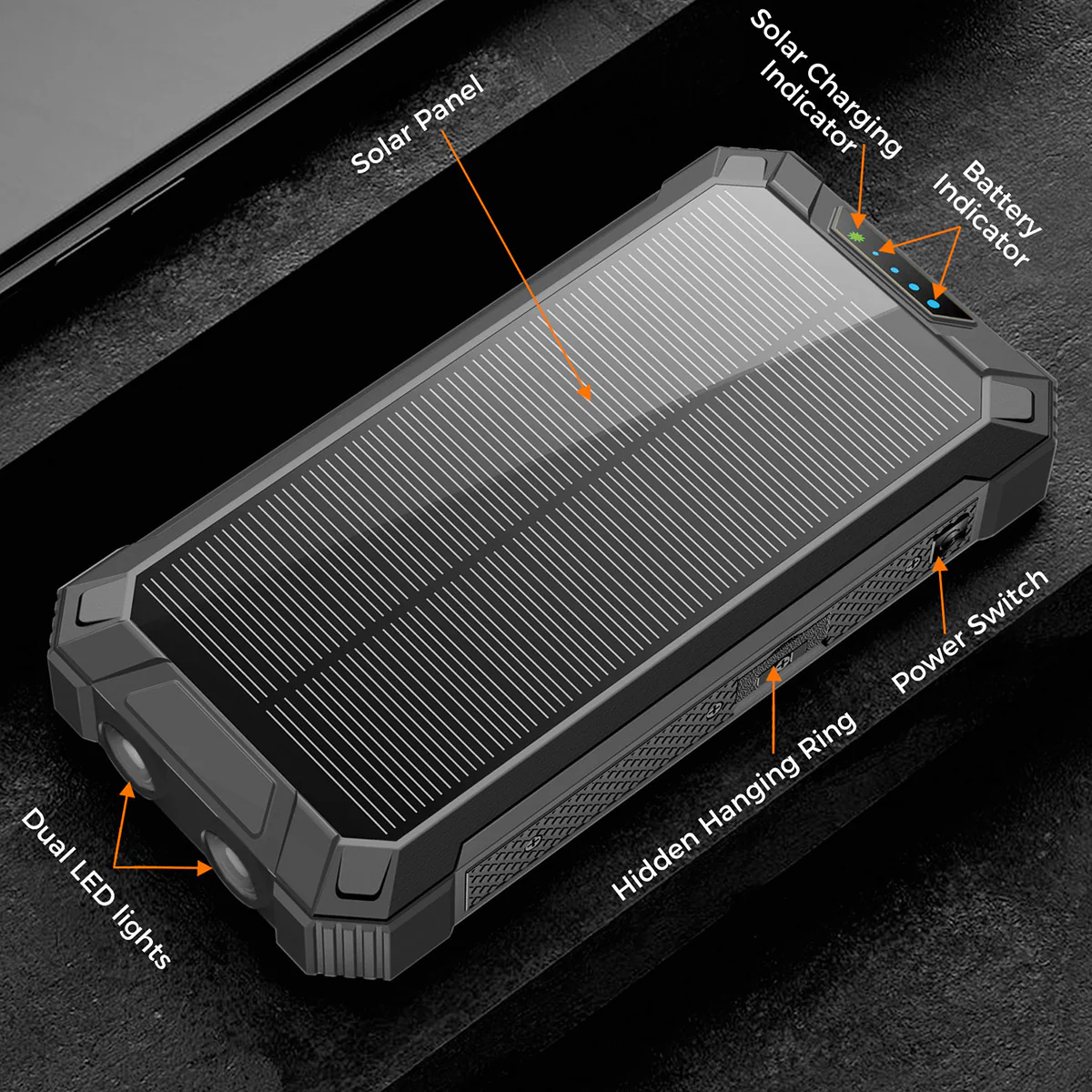 20000mAh Solar Power Bank with Wireless Charging - Image 8