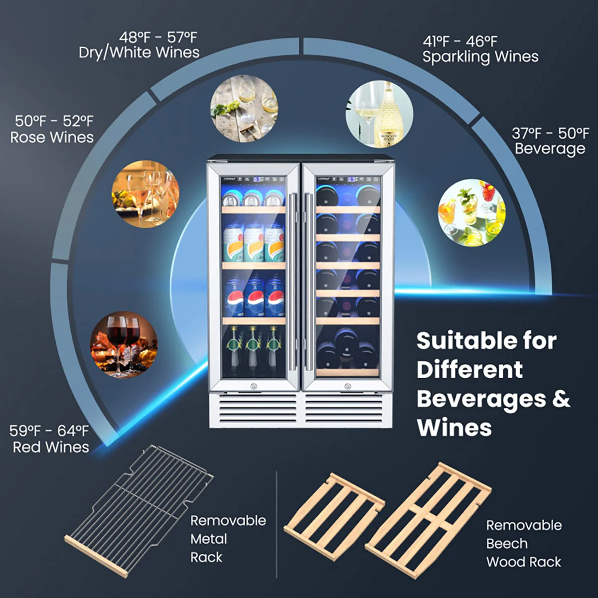 24'' Dual Zone Wine and Beverage Cooler - Image 6