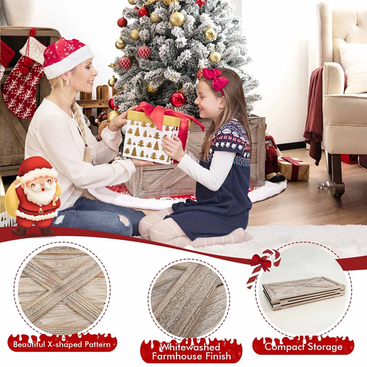 28.5'' Wooden Christmas Tree Collar - Image 6