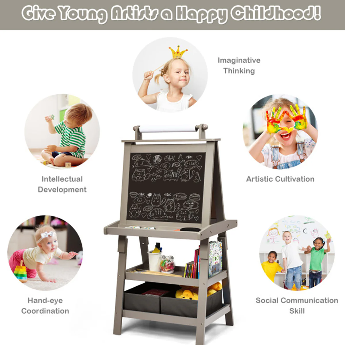 3-in-1 Kids Double-Sided Art Easel - Image 18