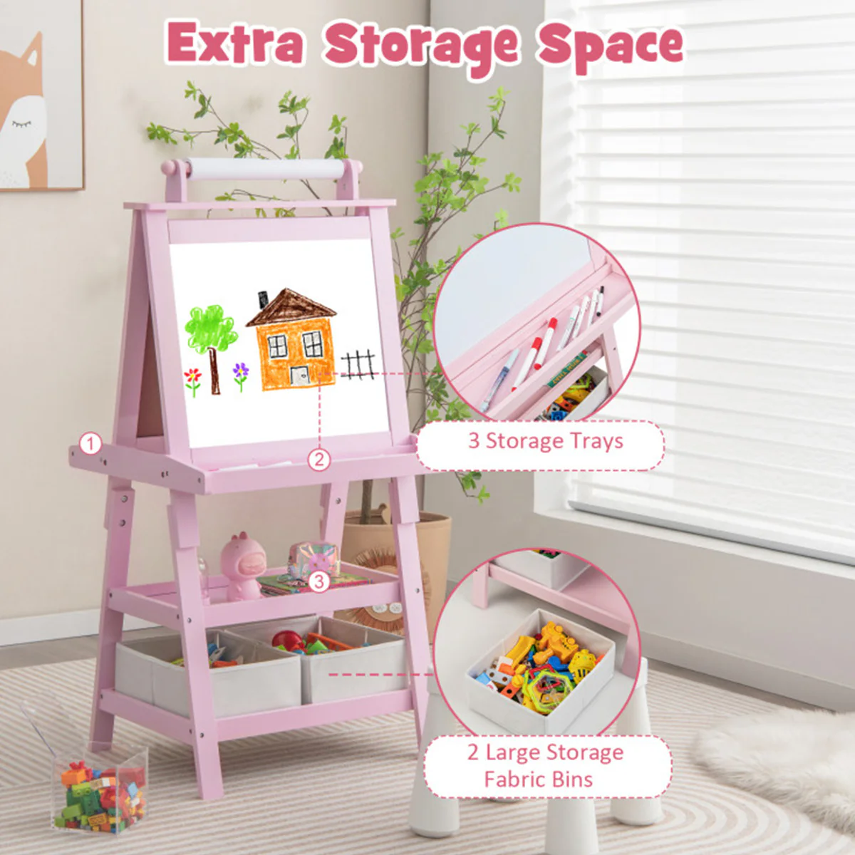 3-in-1 Kids Double-Sided Art Easel - Image 35
