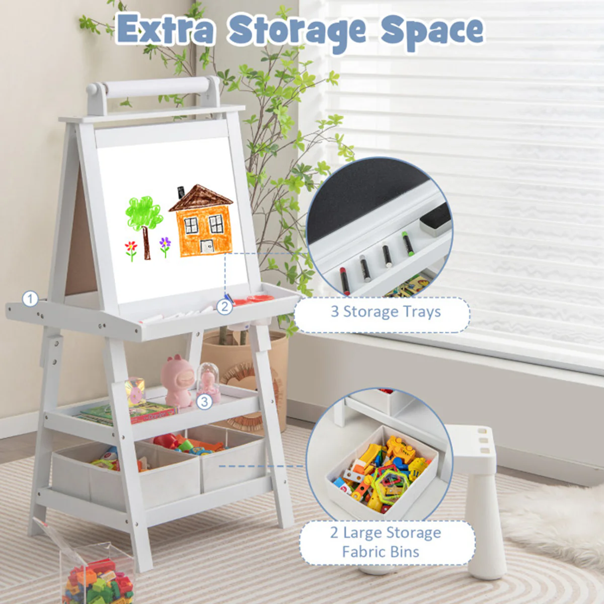 3-in-1 Kids Double-Sided Art Easel - Image 52