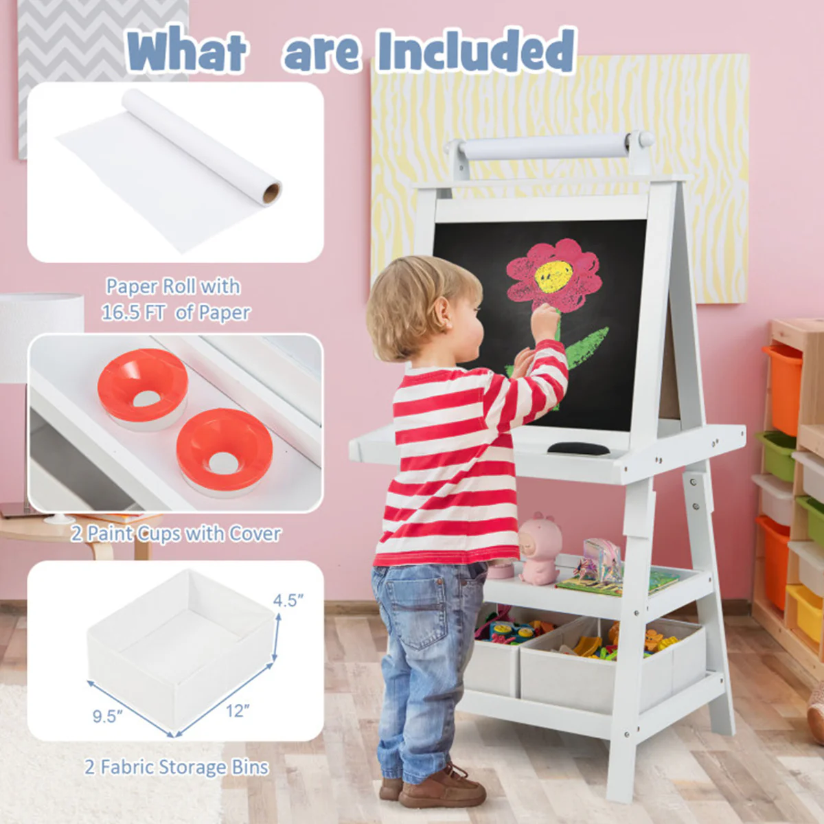 3-in-1 Kids Double-Sided Art Easel - Image 55