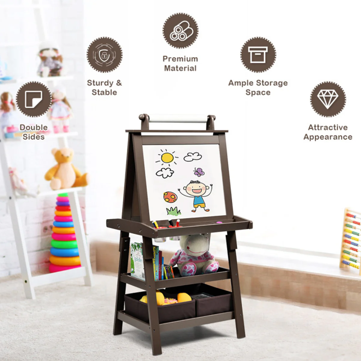 3-in-1 Kids Double-Sided Art Easel - Image 9