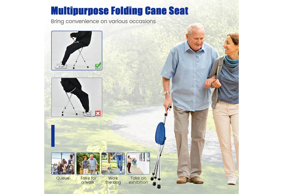 3-in-1 Walking Cane with Seat and Light - Image 7
