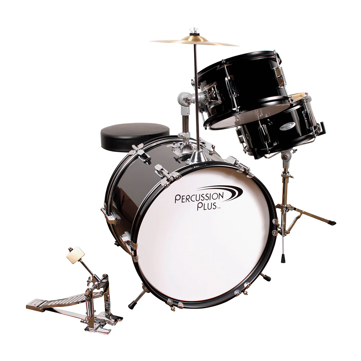 3-Piece Junior Drum Set with Cymbal and Throne
