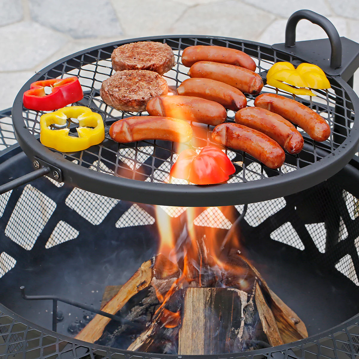 32'' Wood-Burning Fire Pit with Cooking Grill - Image 3