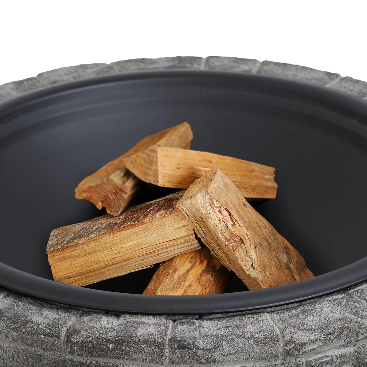 35'' Cast Stone and Trim Wood-Burning Fire Pit - Image 7