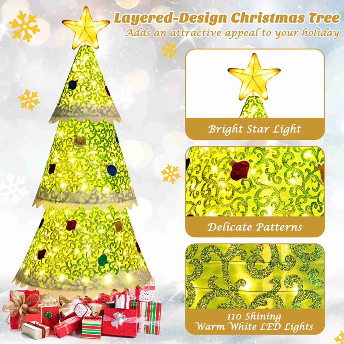 4.6' Pre-Lit Pop-up Christmas Tree - Image 5