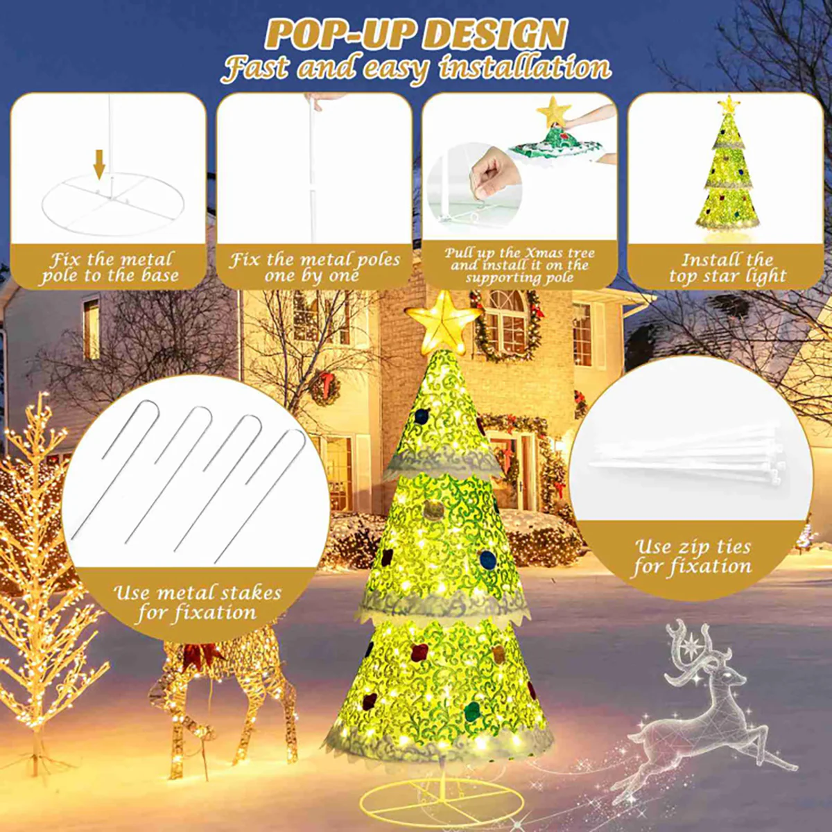 4.6' Pre-Lit Pop-up Christmas Tree - Image 6