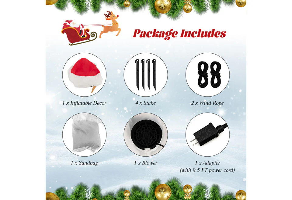 4-Ft. Inflatable Snowman with Rotating LED Lights - Image 9