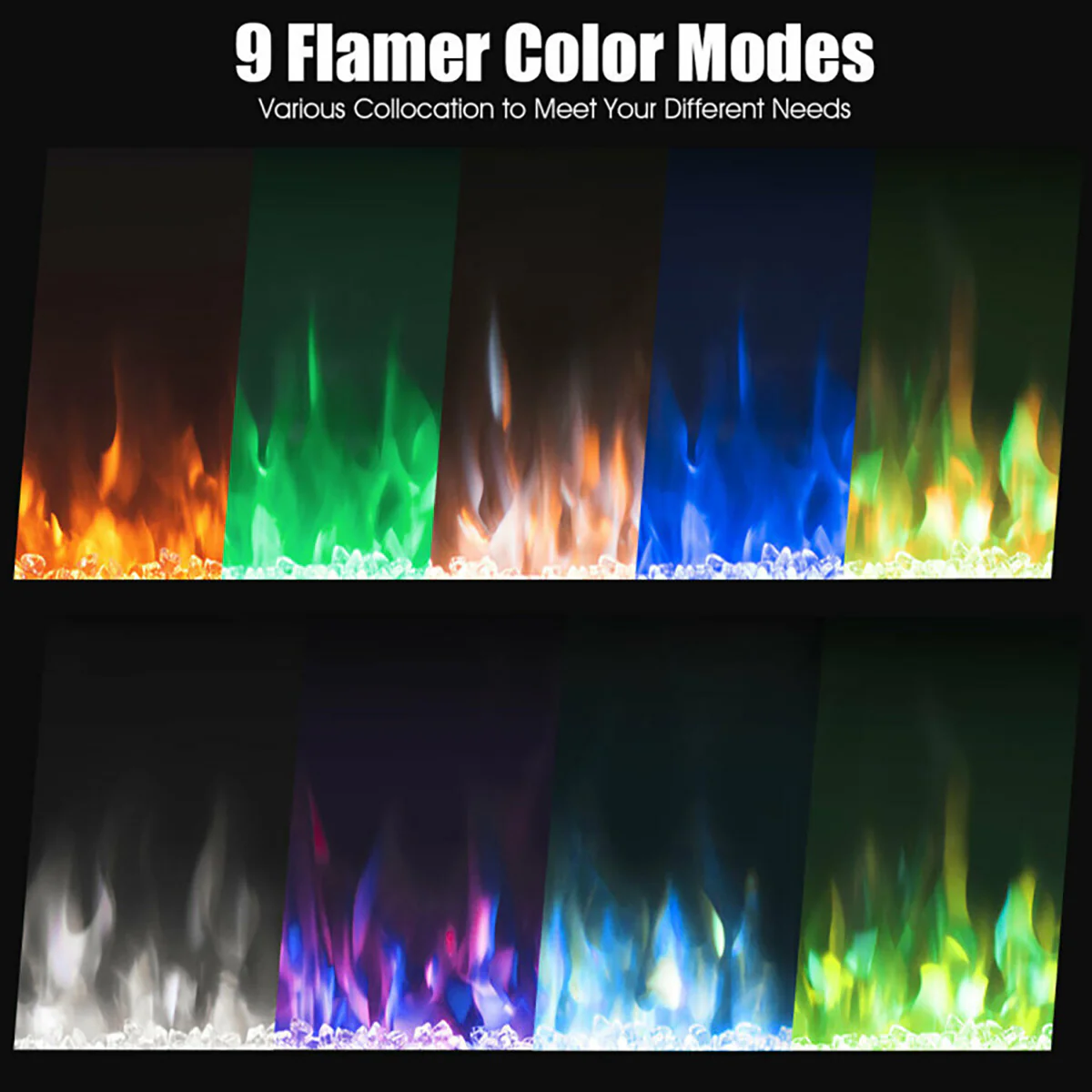 40'' Recessed Electric Fireplace - Image 9