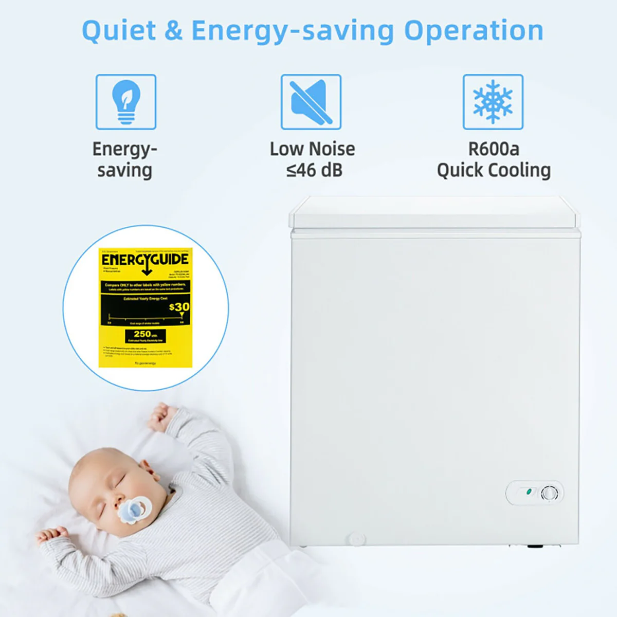 5 Cu. Ft. Chest Freezer with 3 Removable Storage Baskets - Image 7