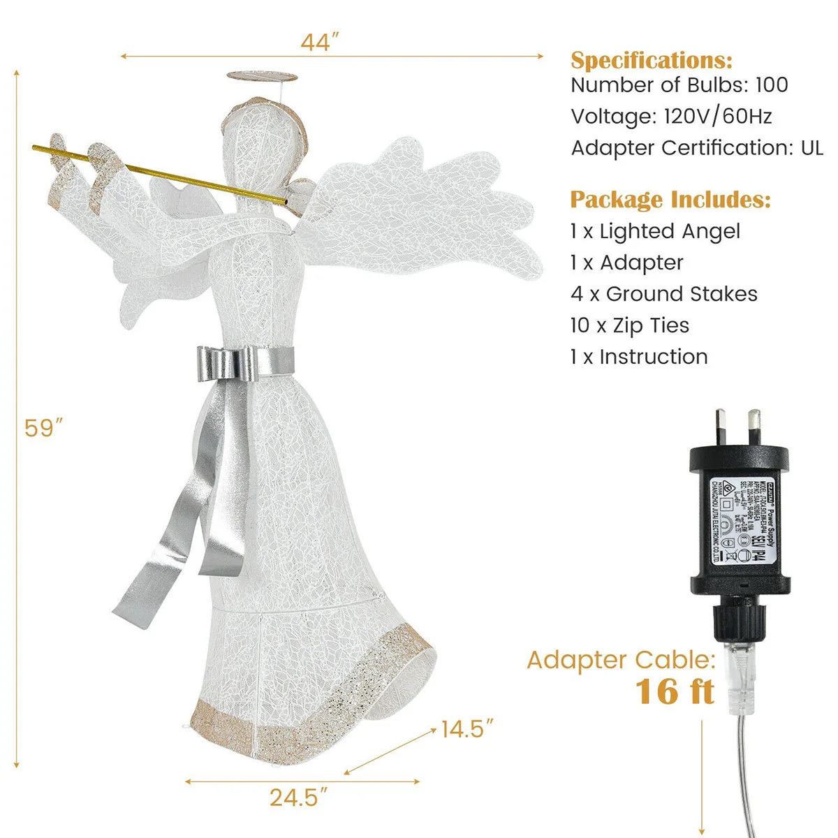 5-Ft. Prelit Lawn Angel - Image 10