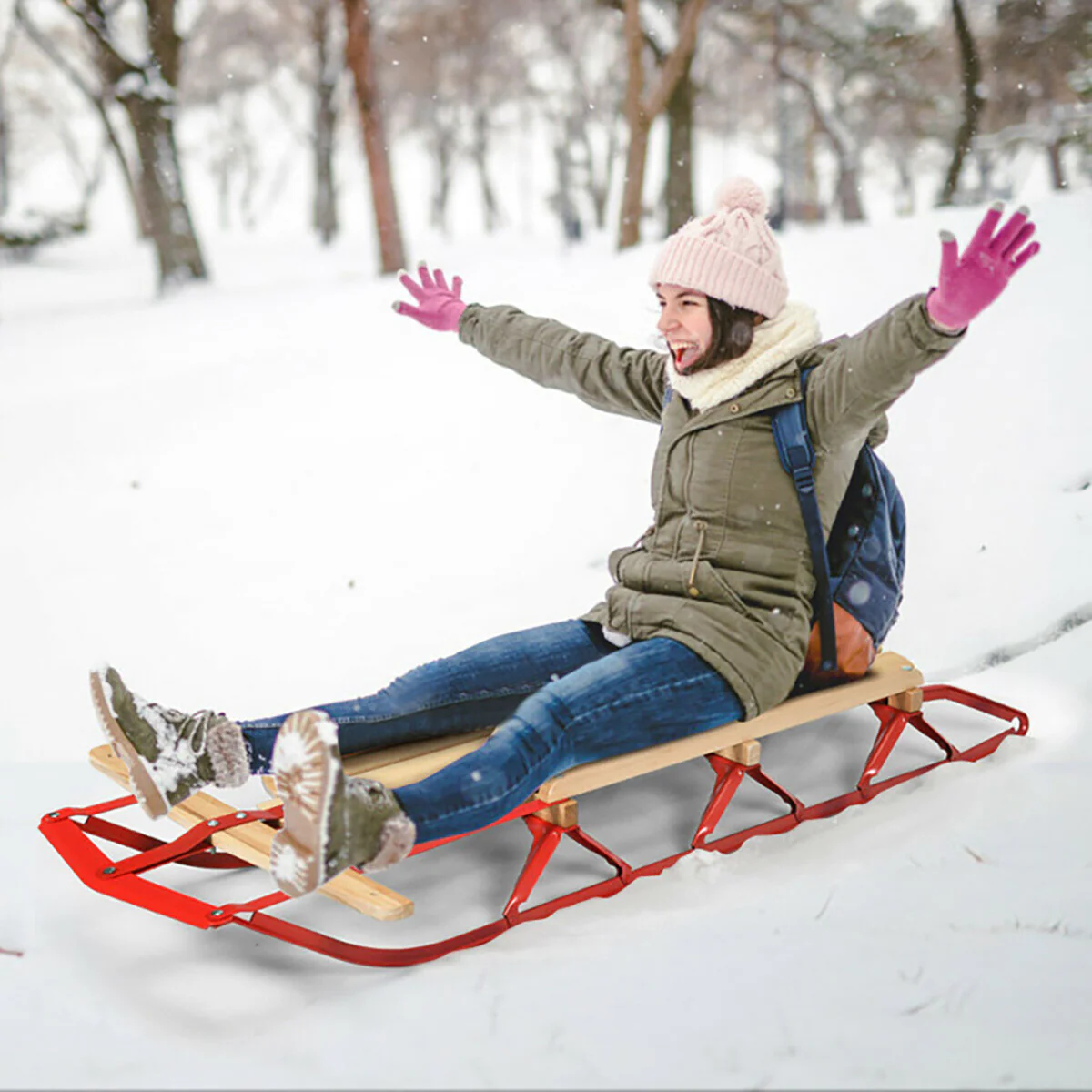 54'' Kids Steel Runner Snow Sled