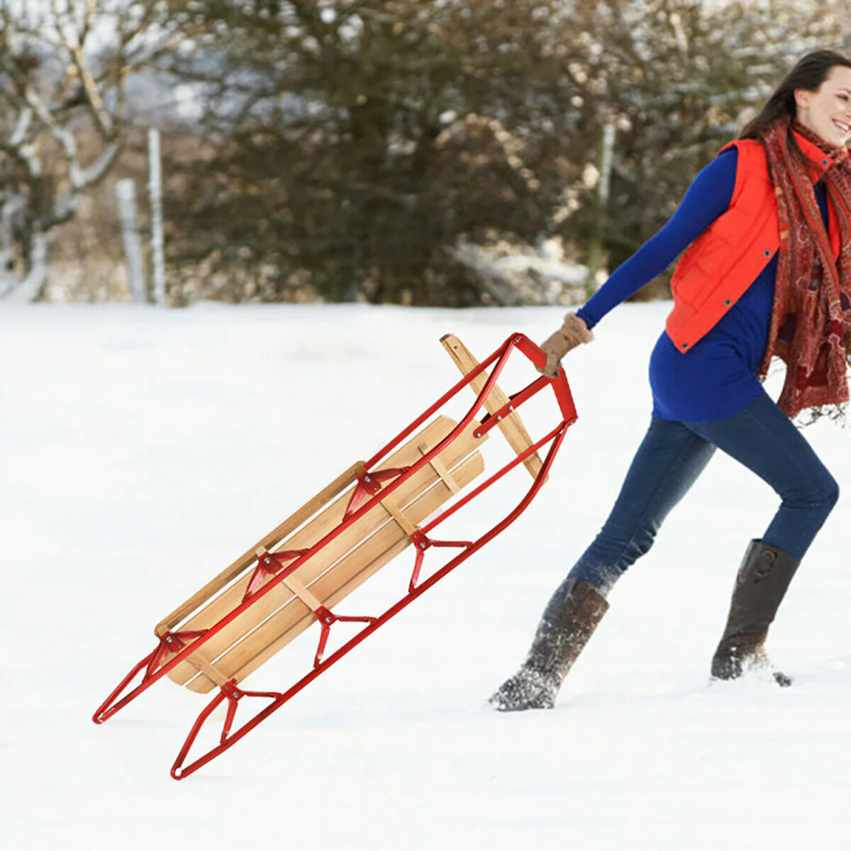 54'' Kids Steel Runner Snow Sled - Image 10