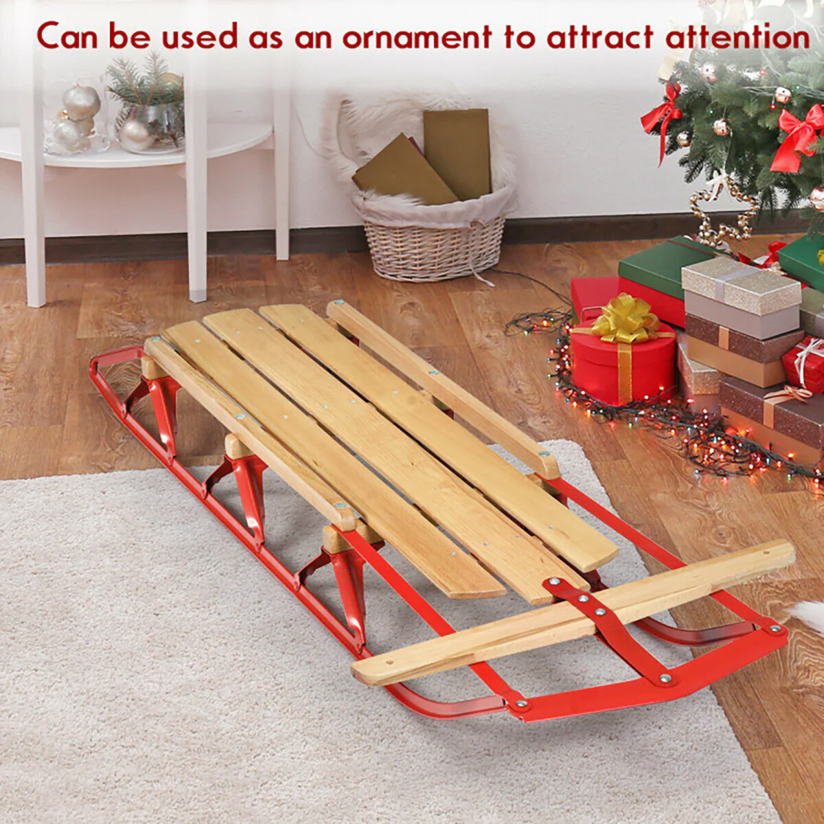 54'' Kids Steel Runner Snow Sled - Image 4