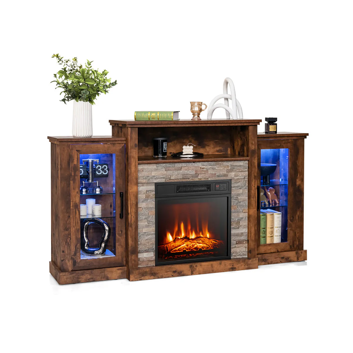 58'' Fireplace TV Stand with Adjustable Shelves - Image 12