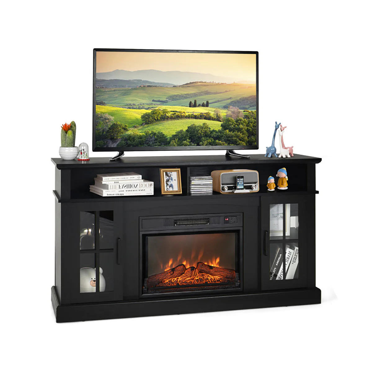 58'' Fireplace TV Stand with Side Cabinets - Image 31